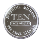 10 oz Silver .999 Round minted by the Sunshine Mint (individually encapsulated)