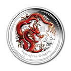 2012 Year of the Dragon - 1 oz Proof Colored Silver Coin