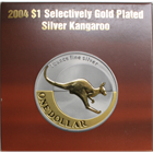 2004 Australian $1 Selectively Gold Plated Silver Kangaroo