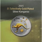 2005 Australian $1 Selectively Gold Plated Silver Kangaroo