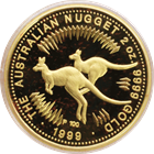 1999 2 oz Proof Gold Australian Kangaroo - With wooded box and COA