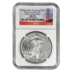 2012 Silver American Eagle (S Mint Bridge Label) NGC MS70 Early Release