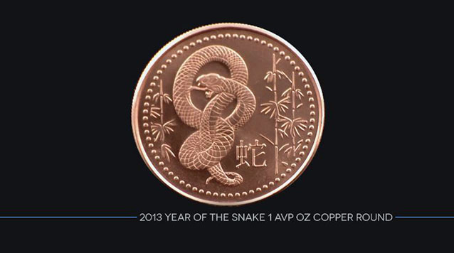 2013 Snake 1 AVP oz Copper Rounds