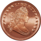 New American Draped Bust 1 AVP OZ Copper Round (Made In the USA) This is only a stock photo. 
