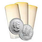 2012 1 oz Canadian Maple Leaf Mint tube of 25 Silver Coins .9999 Fine! (Brilliant Uncirculated)