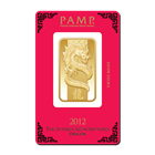 1 oz PAMP Suisse  Lunar Dragon Gold Bar .9999 Pure 
