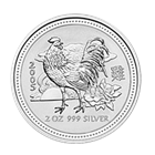 2005 2 oz Silver Perth Mint Lunar Year of the Rooster 