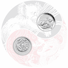 2011 Beijing Coin Expo 1/2 oz Silver Dragon and Koala 2 Coin Set (Mintage of ONLY 2,888 sets!)