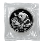 1996 1/2 oz Silver Panda Coins: 5 Yuan (Sealed in Original Plastic)