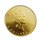 1999 1/10 oz Gold Canadian Maple Leaf with 20th Anniversary Privy Mark