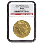 2006 $50 Gold Buffalo NGC MS70 First Strike