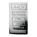 10 Gram Johnson Matthey Silver Bar .999 Fine 