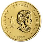 2009 1 oz Gold Canadian Maple Leaf - Vancouver Olympics