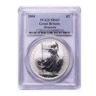 2004 1 oz Silver Britannia PCGS MS63