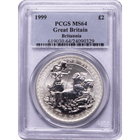 1999 1 oz Silver Britannia PCGS MS64 - Mintage of only 69,394
