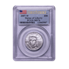 2007-W 1/2 oz Burnished Platinum American Eagle MS-70 PCGS - (Pop of Only 132 Coins)