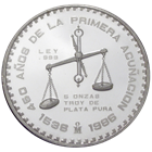 1986 5 oz Mexican Silver Proof-Like Onza (450th Anniversary) - Mintage of only 10,000 coins