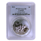 2011 1 oz Silver Canadian Grizzly PCGS GEM BU