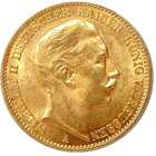 Prussia 20 Mark Gold Coins - .2304 oz of Gold (Dates of our choice)