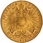 Austria 1915 20 Corona Gold Coins - (.1960 oz of Gold)