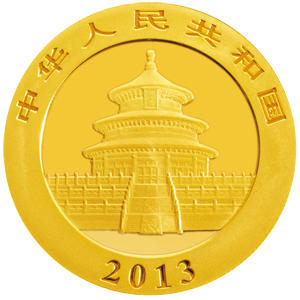 Chinese Gold Panda Coin Obverse