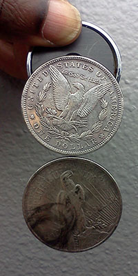 magnet test with coins