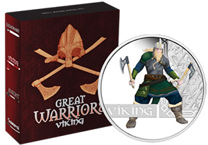 2010 Perth Australia Great Warrior Series Viking 1oz Silver Proof Coin