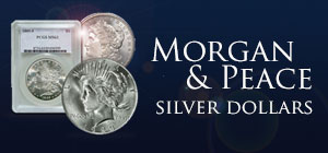 morgan and peace silver dollar banner