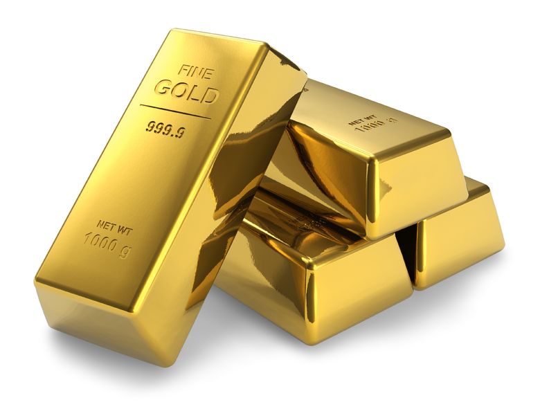 image of large gold bars in a pile