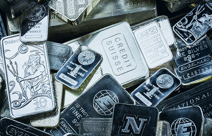 various name brand Silver Bars