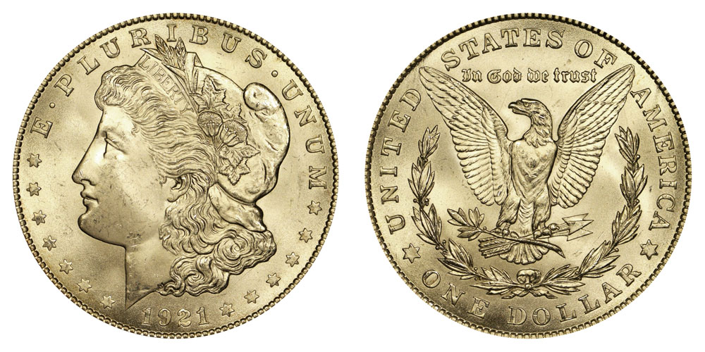 dólar de plata morgan de 1921