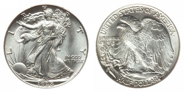 1938 d walking liberty half dollar