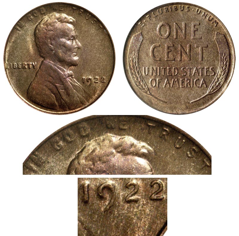 1922 no d mintmark lincoln wheat cent