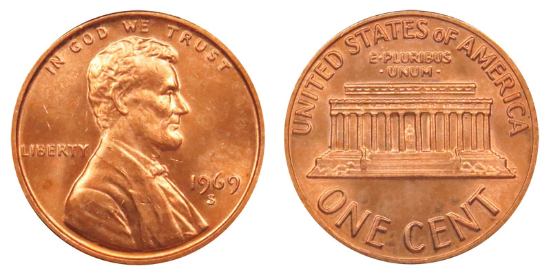 1969 s lincoln memorial cent