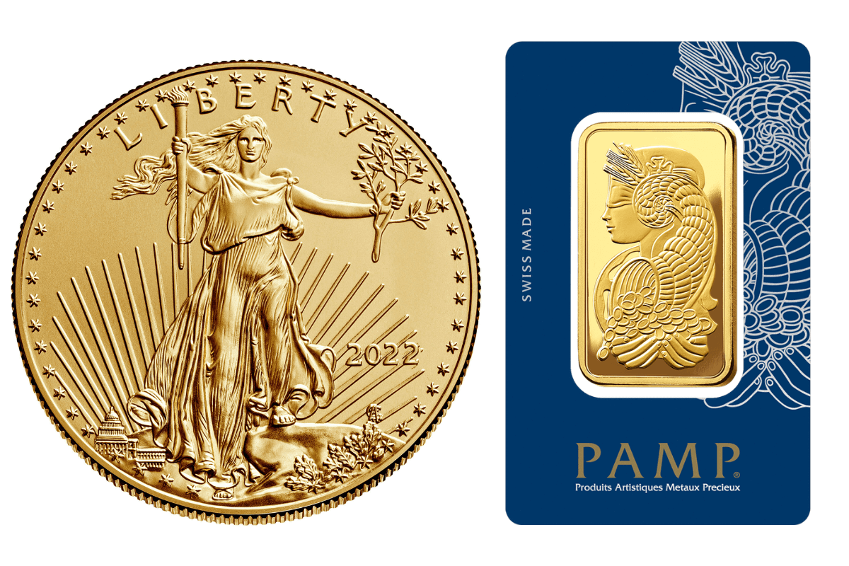 American Gold Eagle   PAMP Suisse Gold Bar (1)